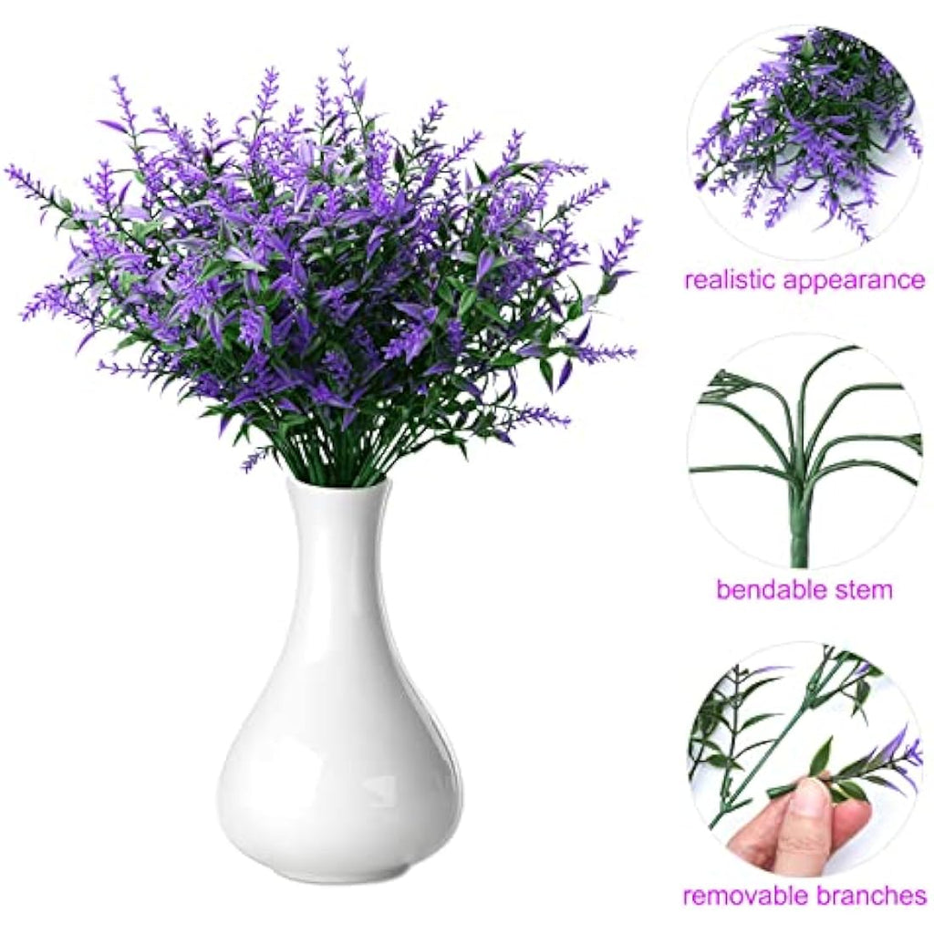Jolof Store 12 Bundles Artificial Lavender Flowers | UV Resistant