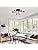 Industrial 6-Light Semi Flush Mount Ceiling Light - Black