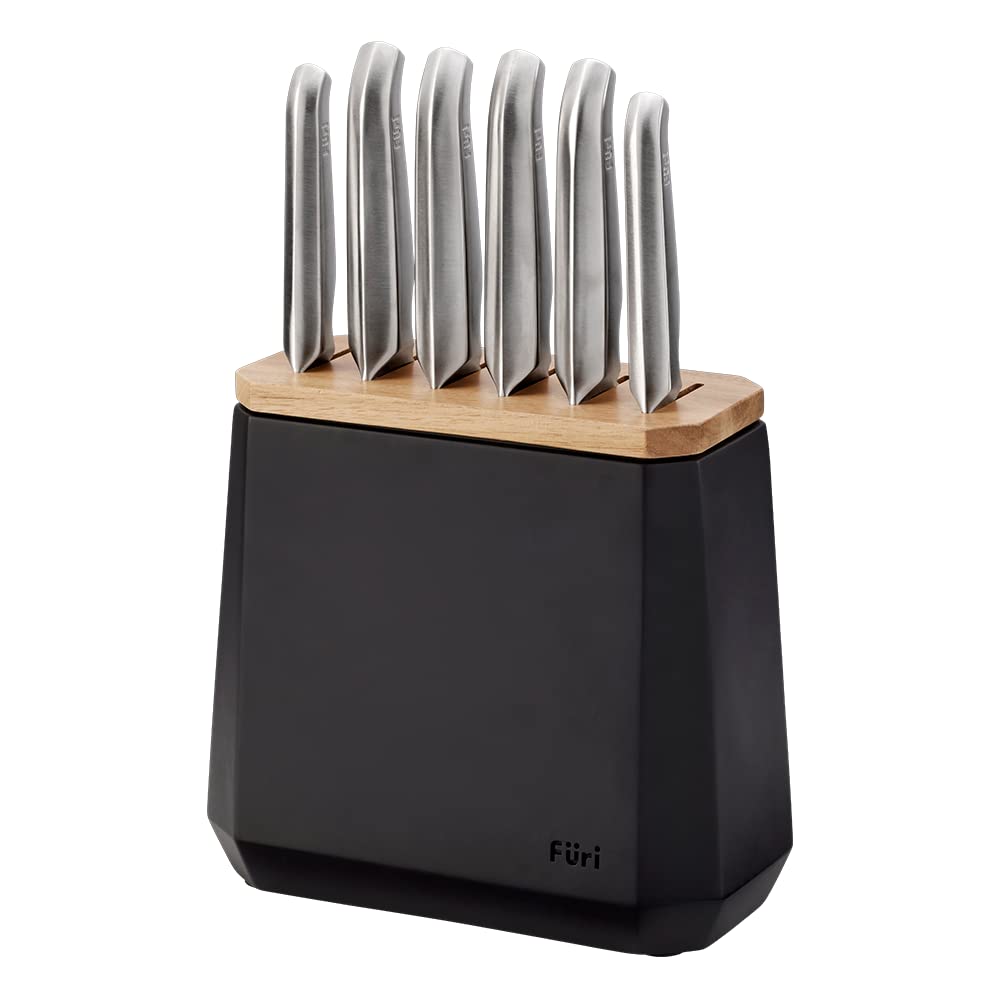 Furi Pro 7-Piece Midnight Terrazzo Stone Knife Block Set