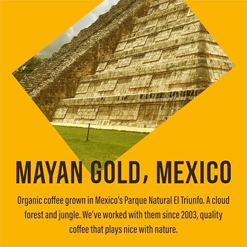 Cafedirect Mayan Gold Organic Ground Coffee – Dark Roast, 6 x 200g