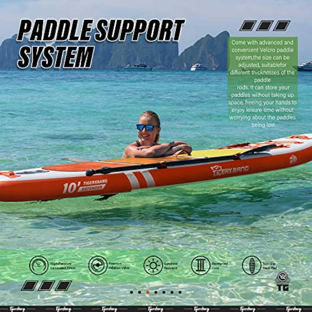 TIGERXBANG Inflatable Stand Up Paddle Board – 10' x 31" x 6" SUP Kit