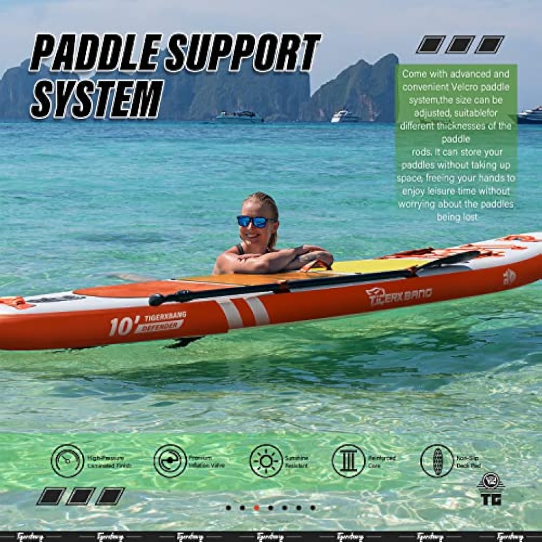 TIGERXBANG Inflatable Stand Up Paddle Board – 10' x 31" x 6" SUP Kit