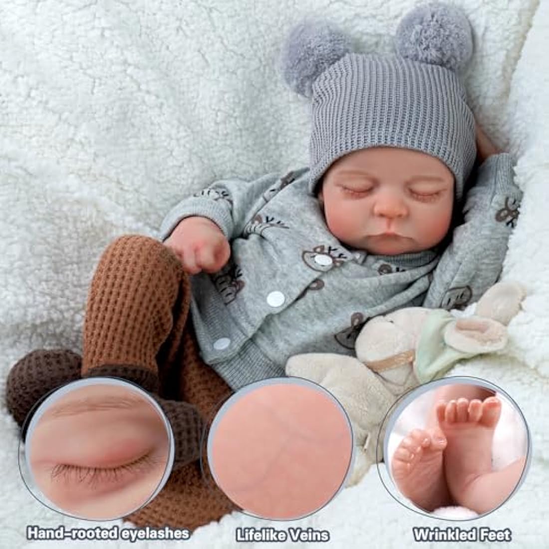 JIZHI Reborn Baby Doll Boy | 17-Inch Realistic Full Body Vinyl Newborn