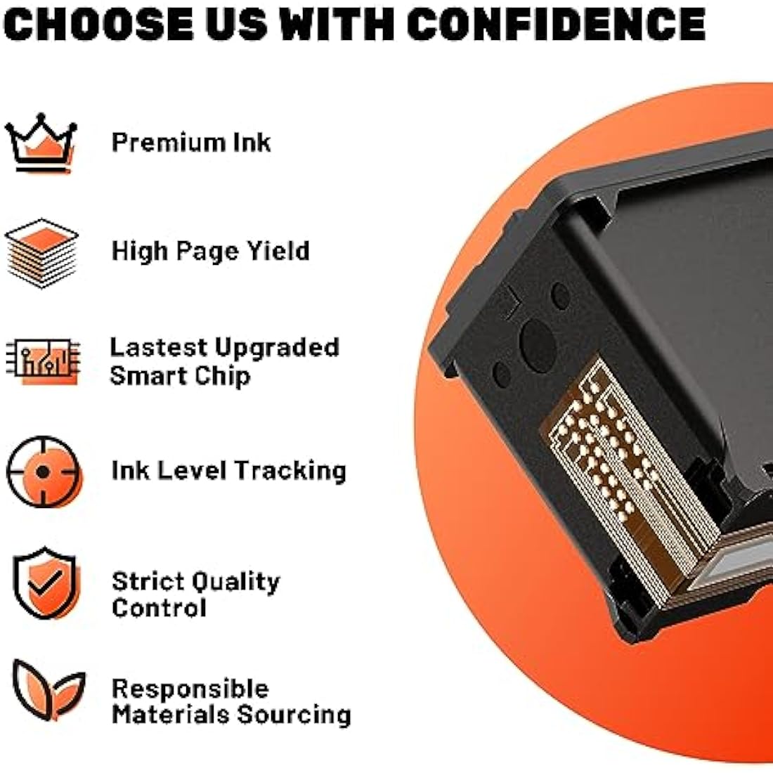 COCCINK 65XL Remanufactured Ink Cartridges for HP DeskJet & Envy | 2-Pack