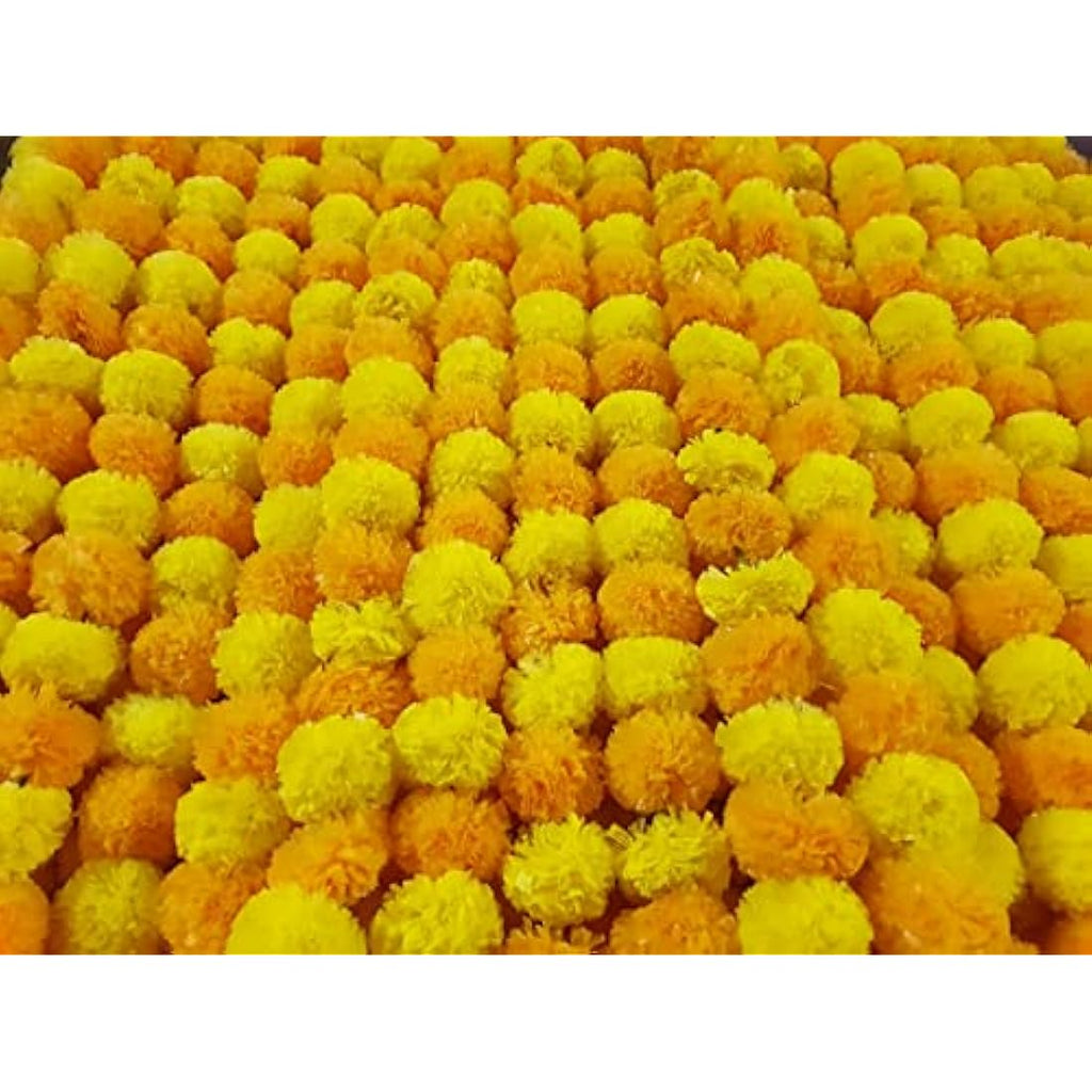 Decoration Craft 5ft Artificial Marigold Flower Garlands - 5 Pack Bulk Set