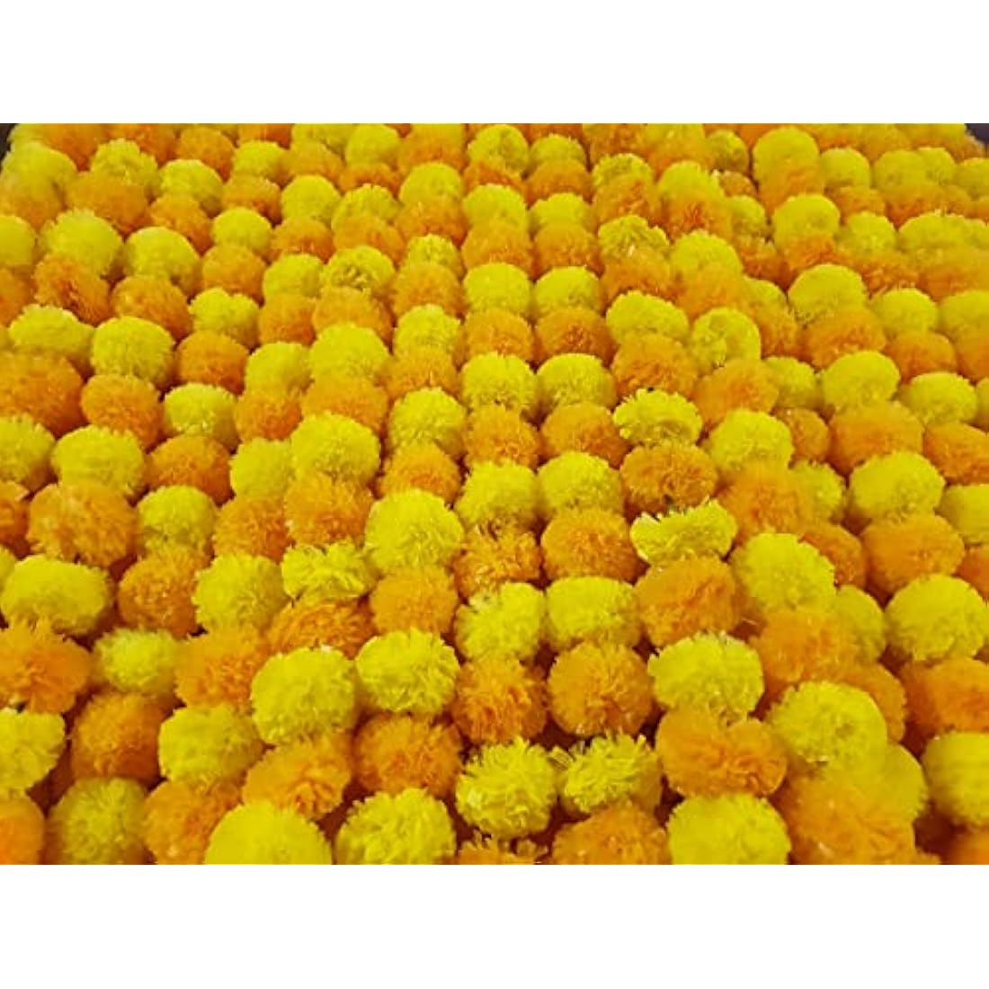 Decoration Craft 5ft Artificial Marigold Flower Garlands - 5 Pack Bulk Set