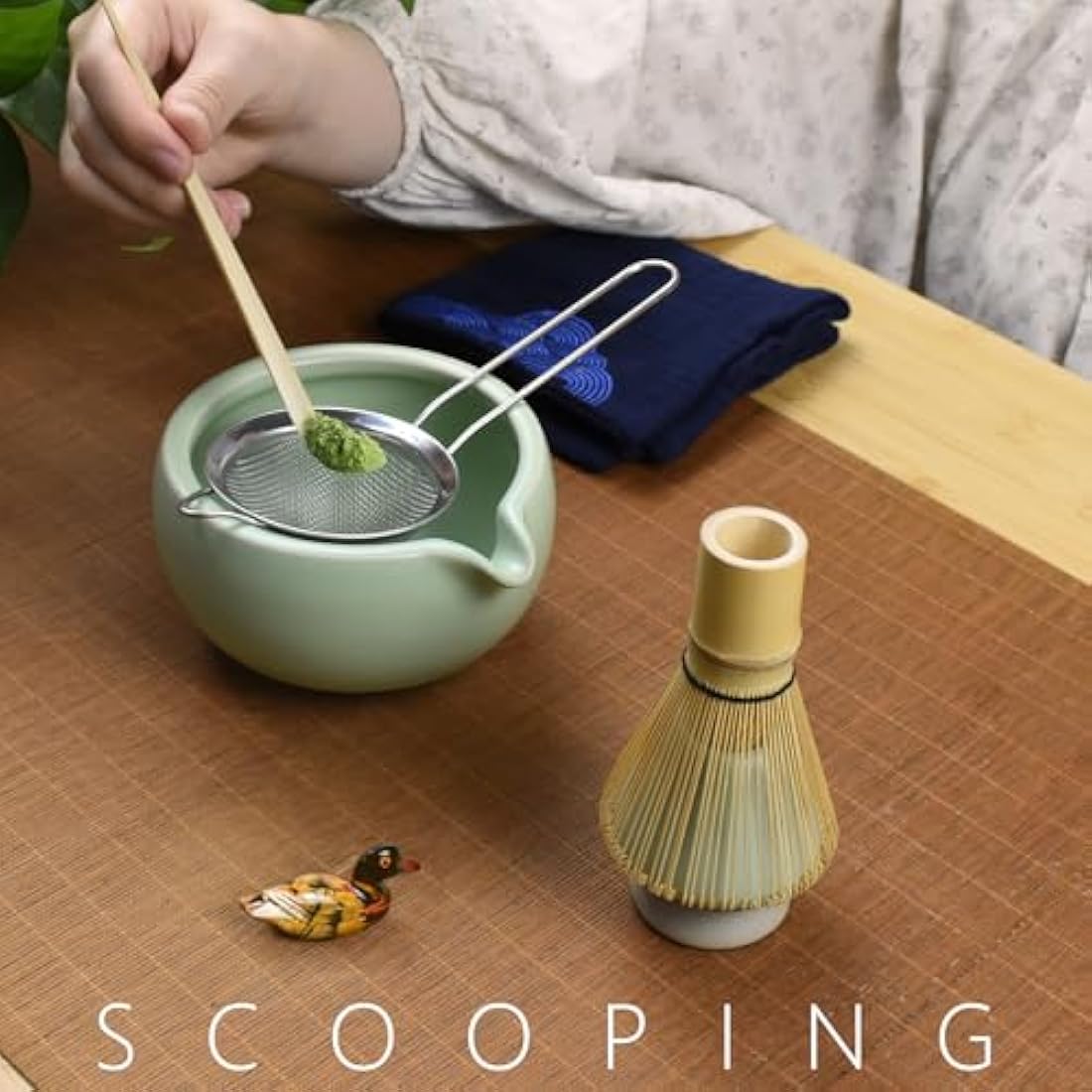 Jolof Store 7-Piece Matcha Tea Ceremony Kit with Bamboo Whisk - Green