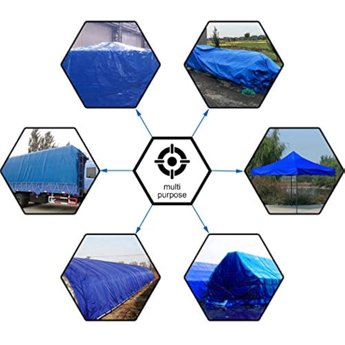 Blue Poly Tarp – 12x30 Ft Waterproof Protective Cover