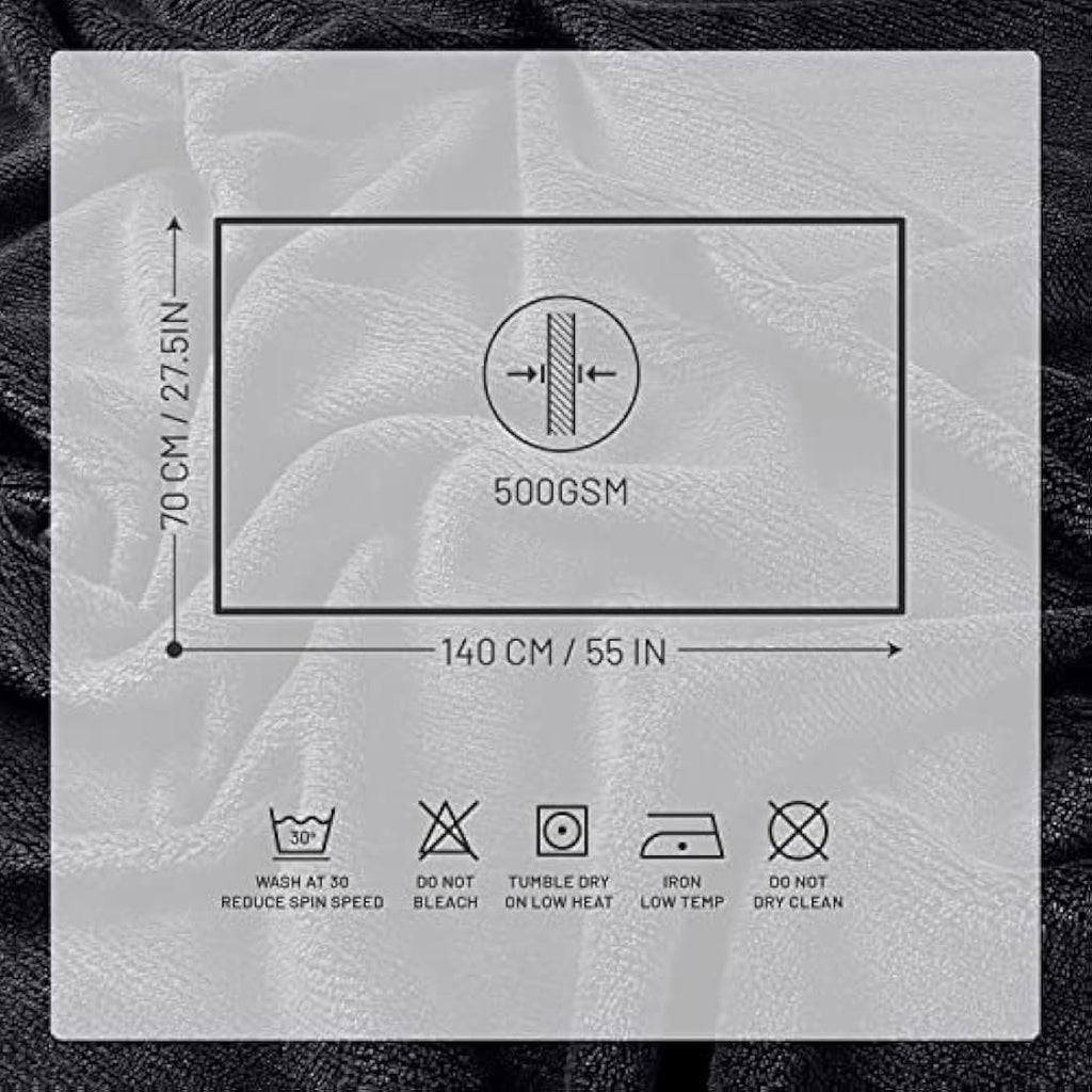 Egyptian Cotton Bath Towels - 4 Pack Soft Absorbent Black