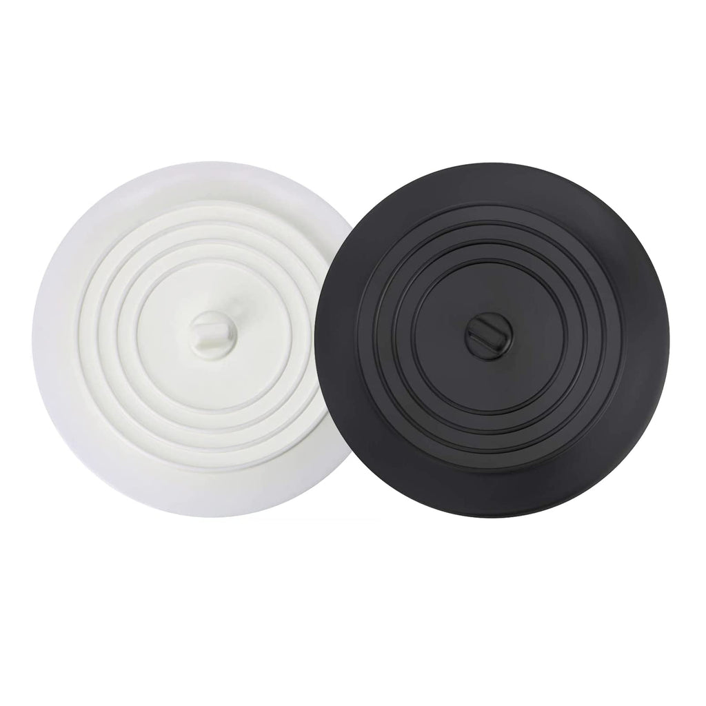 VBNZBK 2 Pack Silicone Tub Stopper, Universal Bath Plug,6 Inches Drain Stopper Cover for Kitchen, Bathroom, LaundriesBlack and Gray