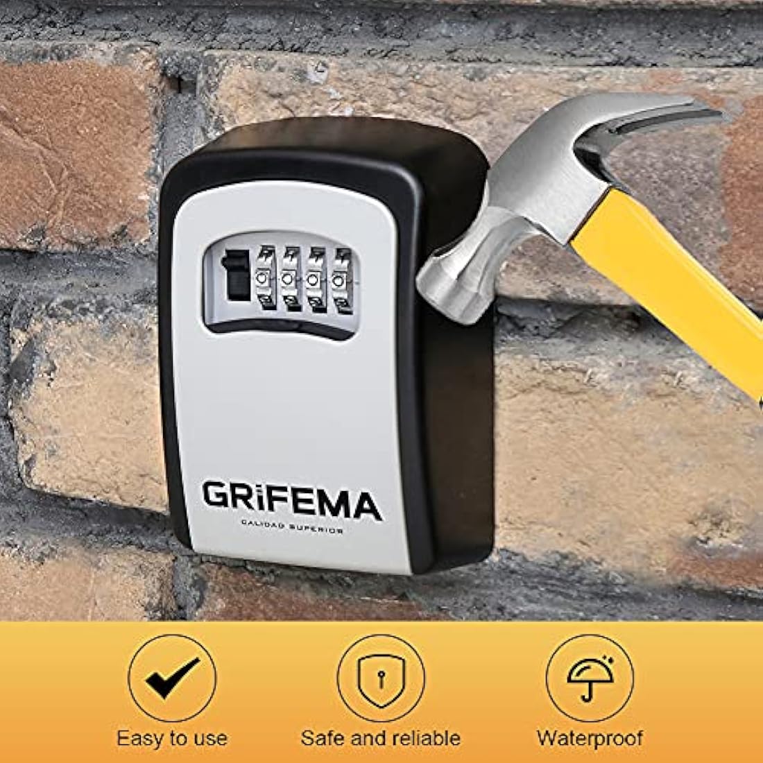 GRIFEMA GA1003 Key Safe Wall Mounted | 4-Digit Combination Lock Box