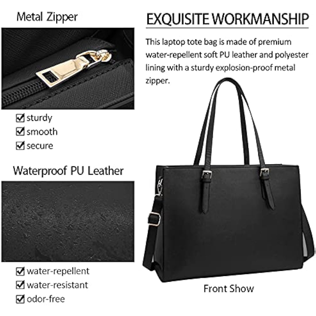 15.6 inch Laptop Tote Bag for Women | Business Work Handbag
