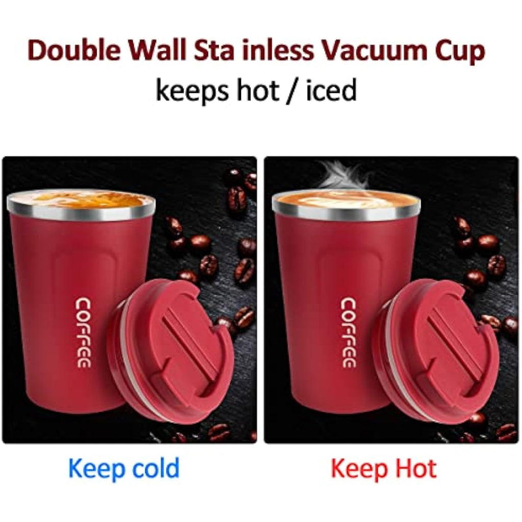 MOMSIV Insulated Travel Mug – 380ml Leak-Proof Stainless Steel Coffee Cup