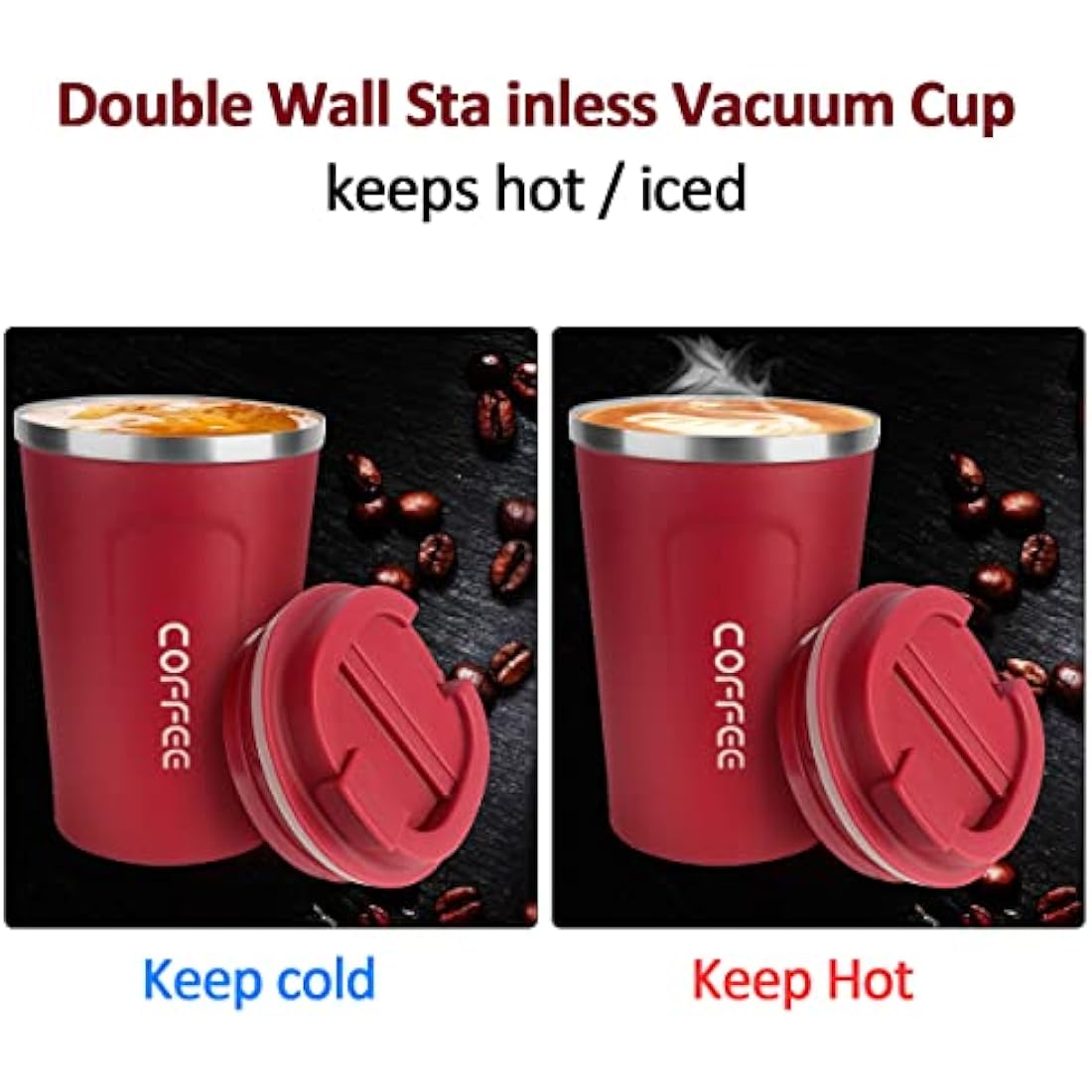MOMSIV Insulated Travel Mug – 380ml Leak-Proof Stainless Steel Coffee Cup