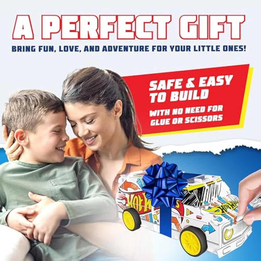 Hot Wheels Maker Kitz DIY Super Van – Build & Paint Pull Back Toy Car