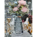 Jolof Store Silver Crushed Diamond Mirrored Floor Vase – 40cm Sparkle