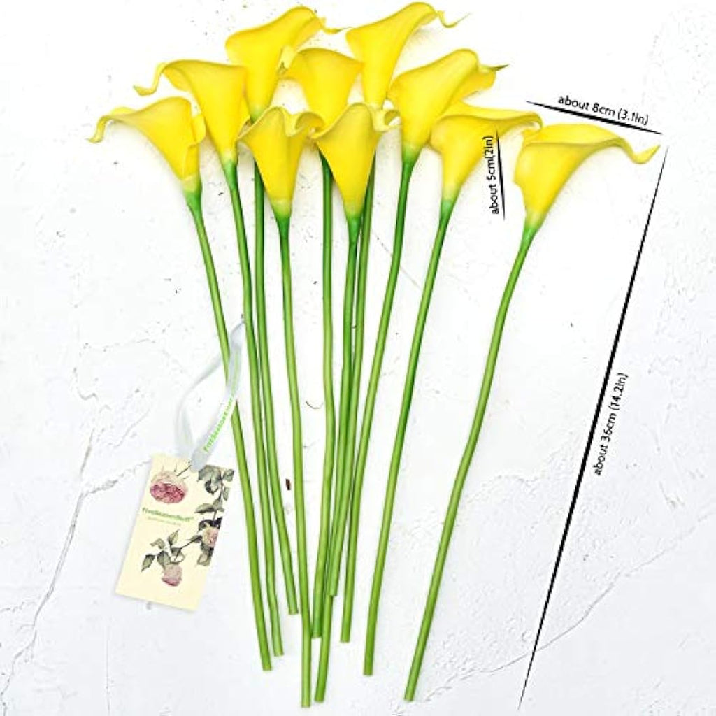 FiveSeasonStuff Real Touch Calla Lilies – 10 Stems PU Artificial Flowers