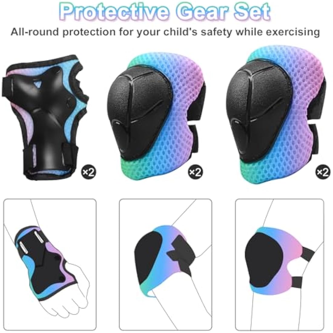 Jolof Store Kids Multi-Sport Helmet Set | Adjustable Safety Gear for Ages 2-5