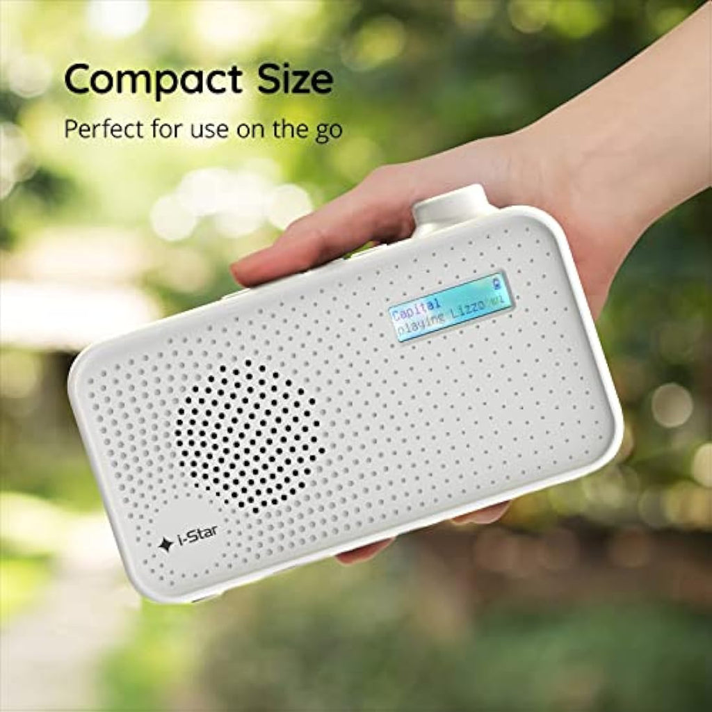 iStar Portable DAB/DAB+ & FM Digital Radio | Battery or Mains - White