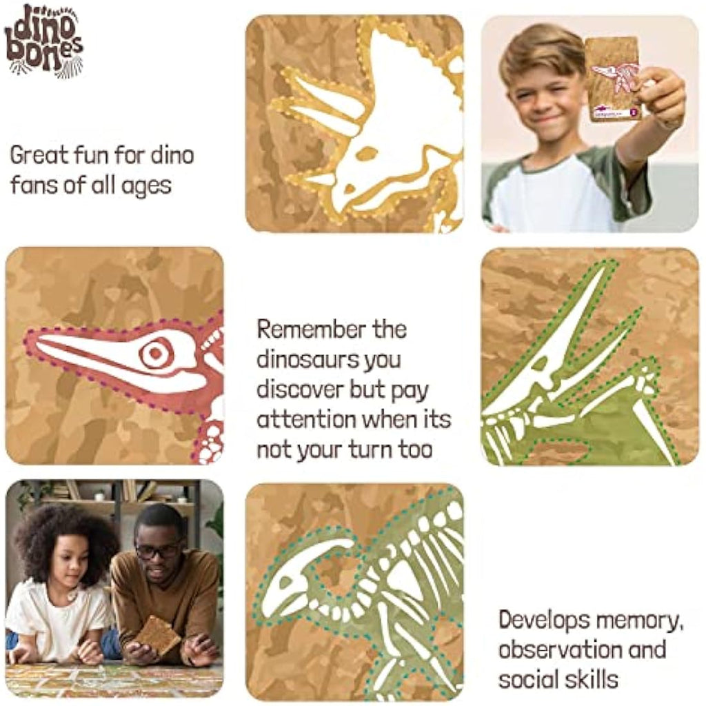 Dino Bones Dinosaur Memory Game by Jolof Store – 32 Card Educational Set