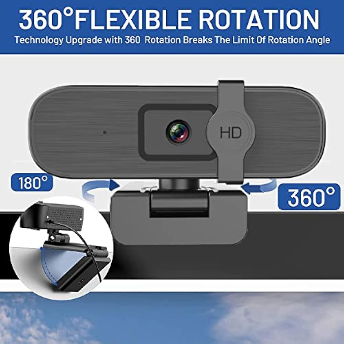 Nolansend 4K Webcam with Remote Control, AI Auto-Zoom and Privacy Cover