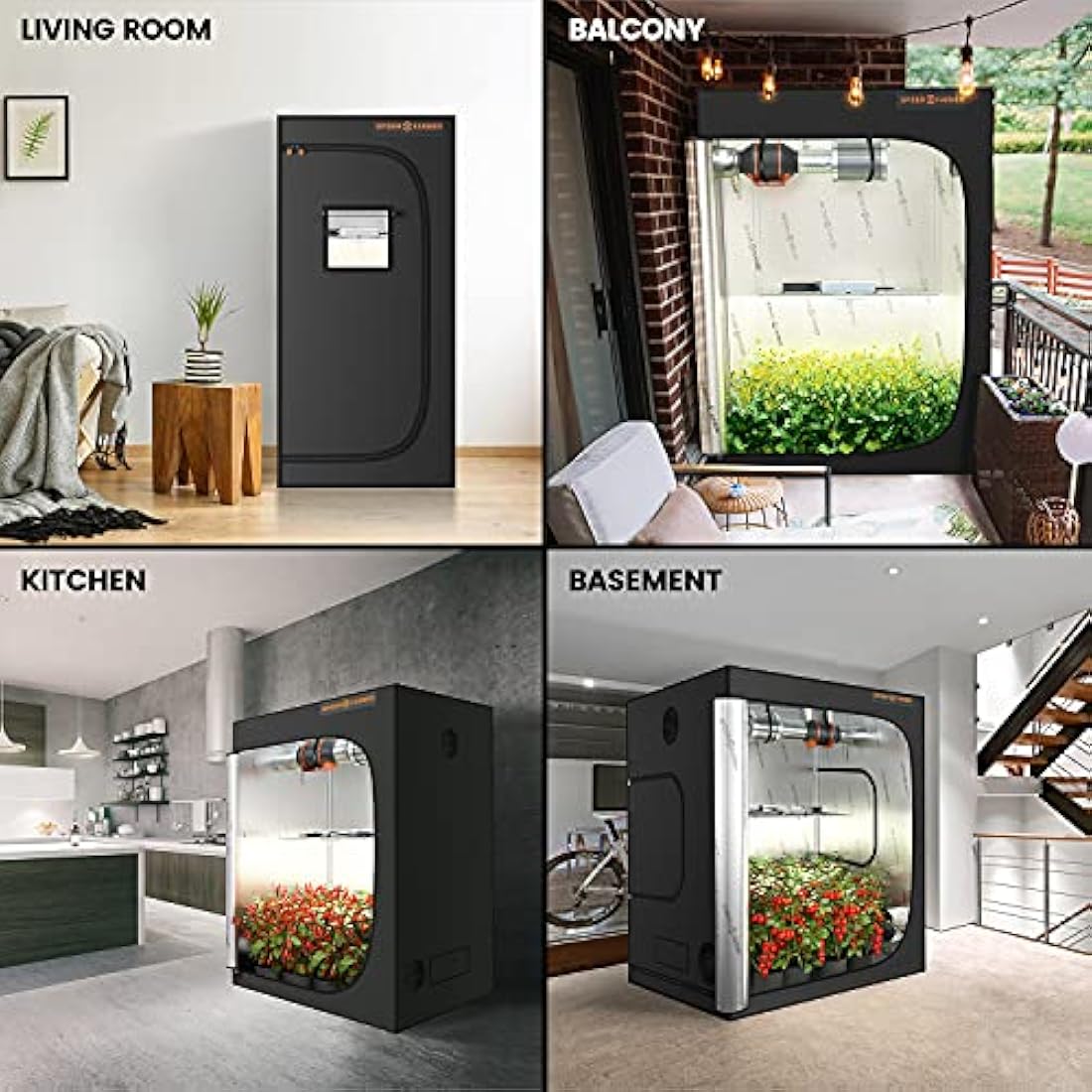 Spider Farmer 4'x4' Grow Tent | 1680D Mylar Hydroponic Indoor Tent
