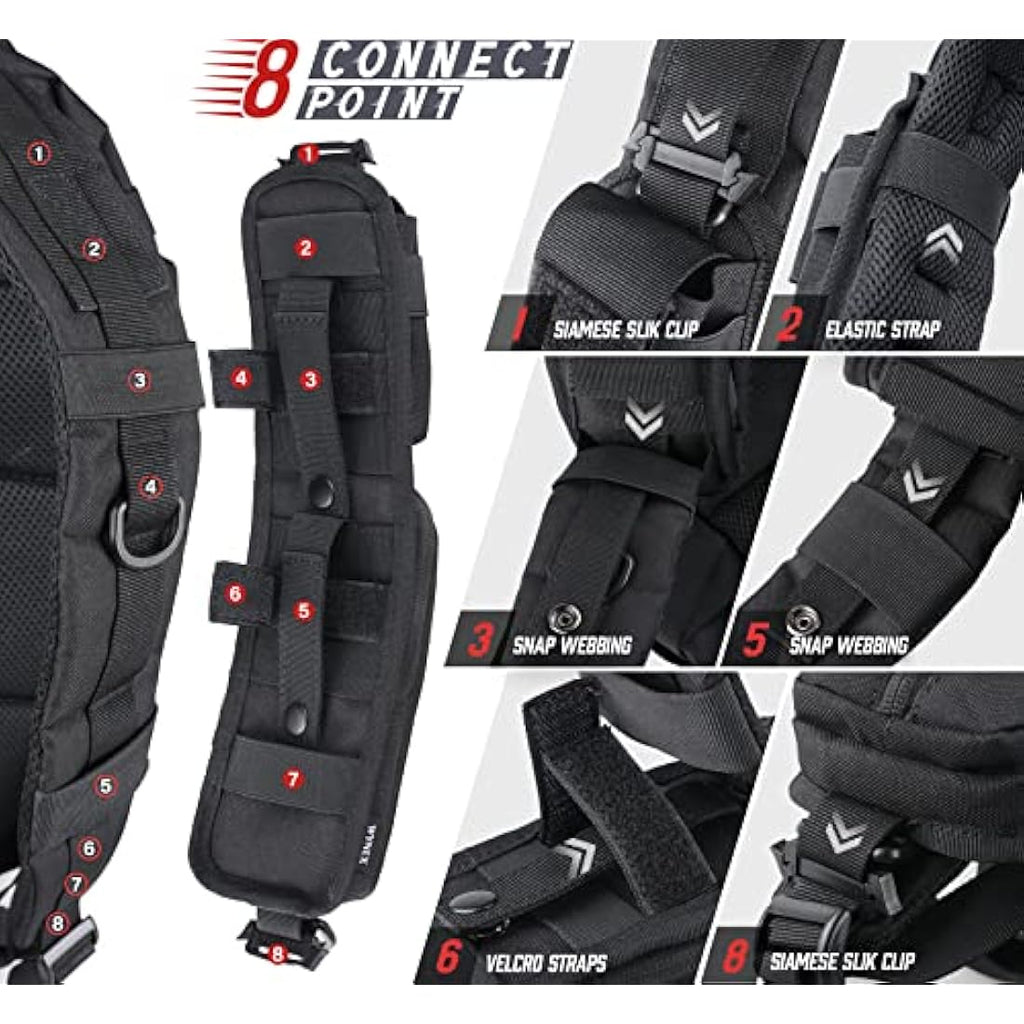 WYNEX Tactical MOLLE Shoulder Strap Pouch | Double Zipper EDC Phone Bag