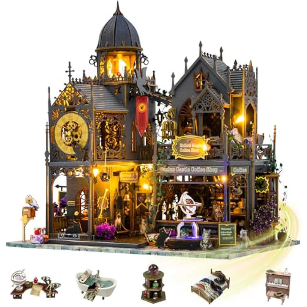 Jolof Store DIY Miniature Dollhouse Kit – Huoluo Castle Wooden 3D Model