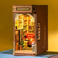 ROBOTIME Shakespeare Bookstore Book Nook Kit – 3D Wooden Puzzle with LED