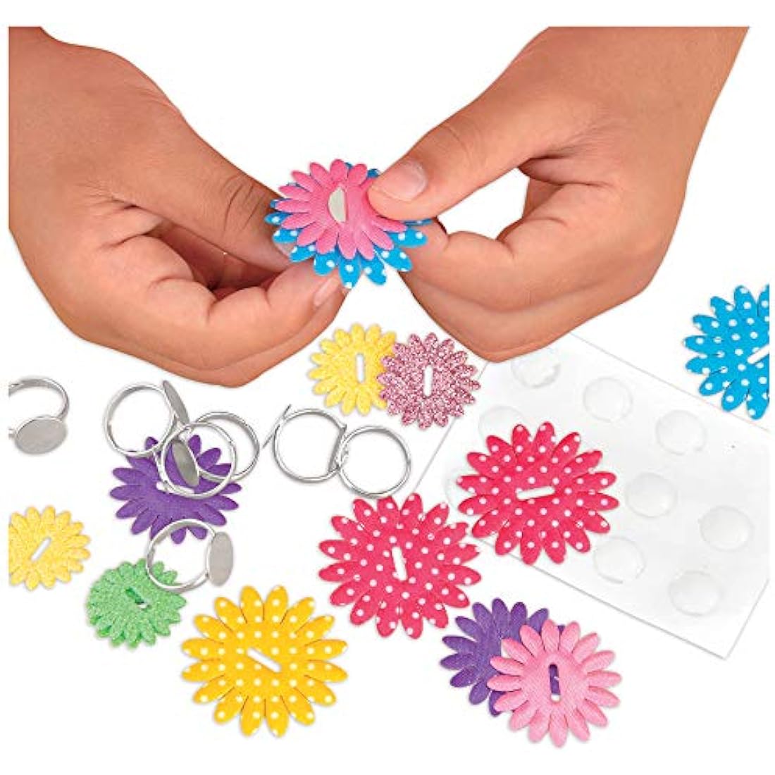 Galt Toys Flower Rings DIY Jewelry Craft Kit for Kids Ages 6+