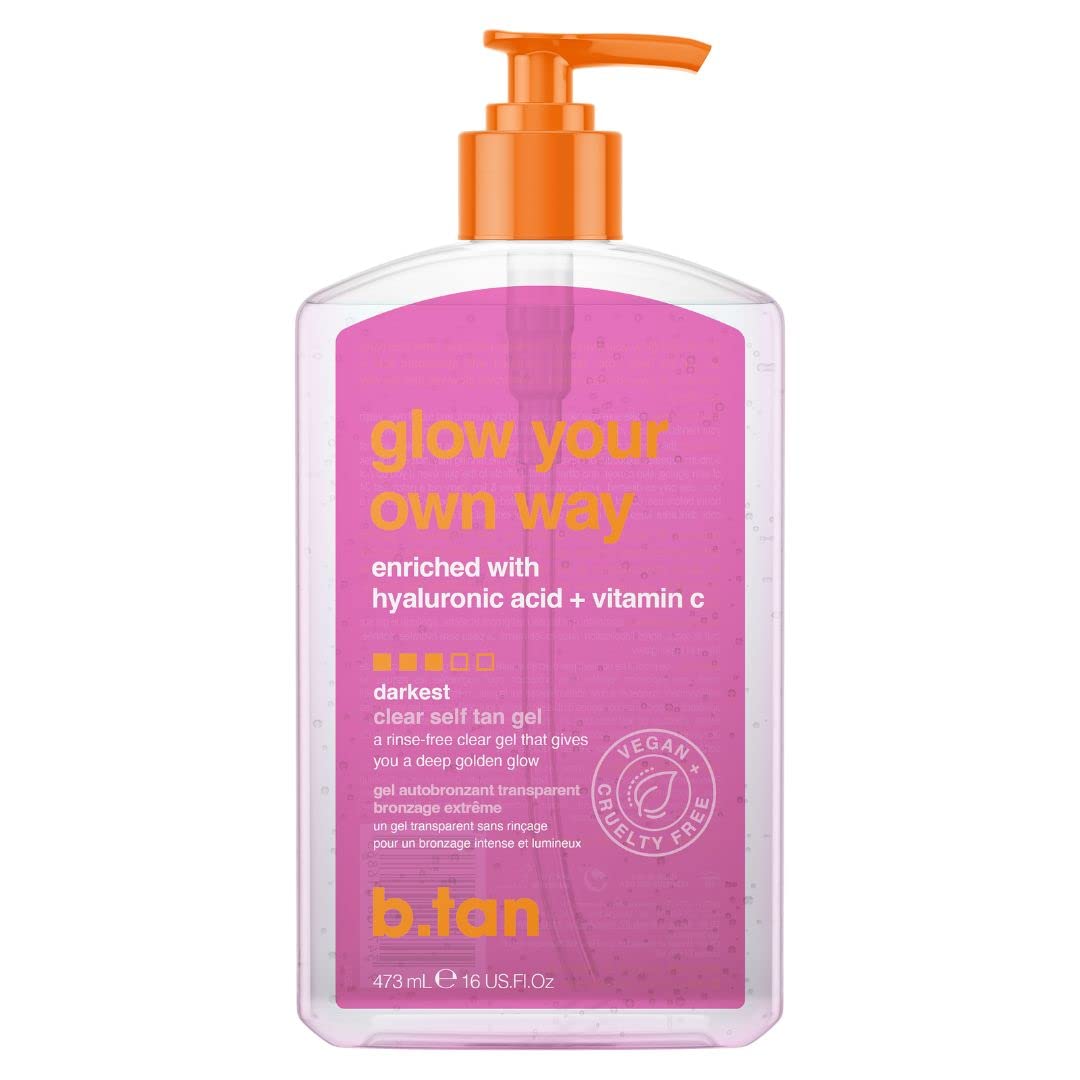 b.tan Glow Your Own Way Clear Self Tanning Gel – Dark Express Fake Tan
