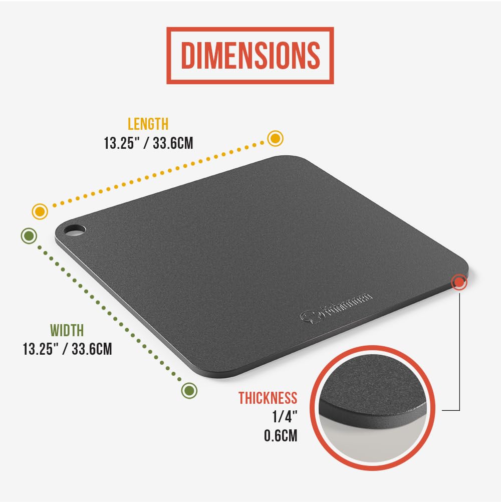 Chef Pomodoro Pizza Steel – 13-Inch Pre-Seasoned Carbon Steel Baking Stone