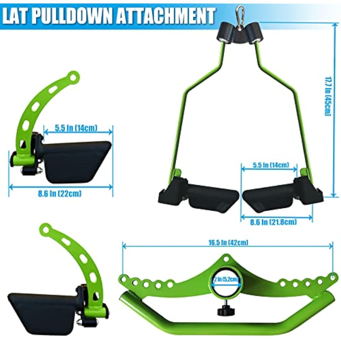 KORIKAHM Lat Pull Down Bar – Adjustable Steel Cable Machine Attachment
