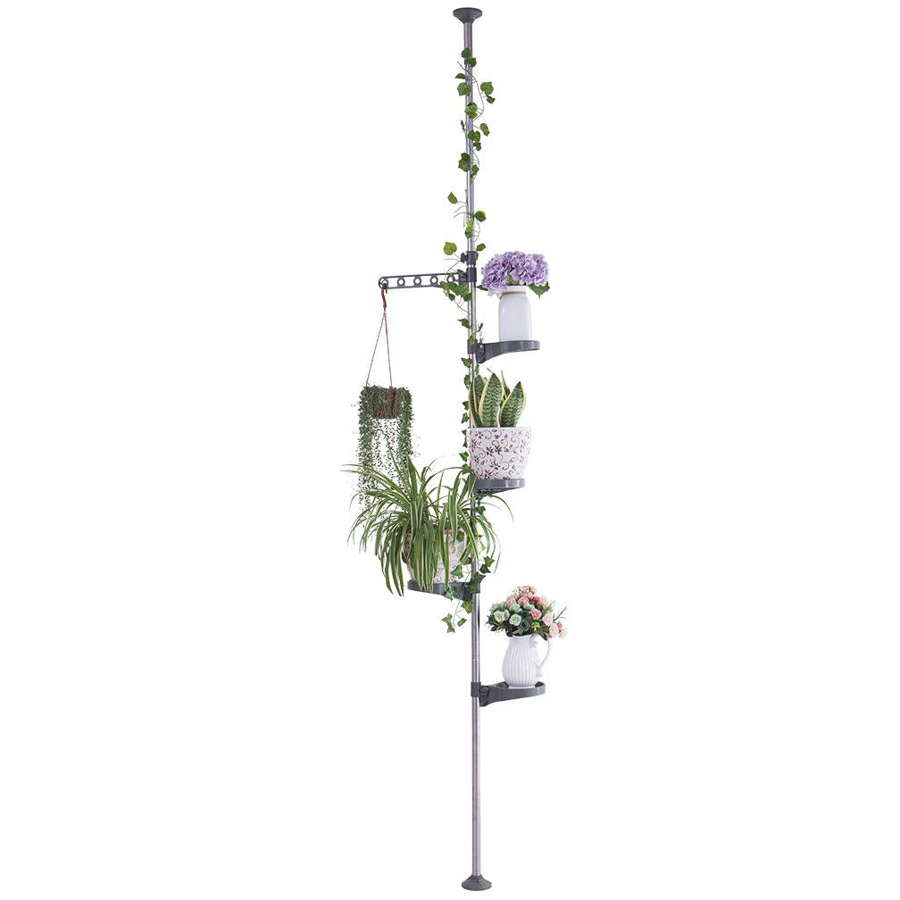 Hershii 5-Layer Tension Rod Plant Stand | Adjustable Corner Flower Rack
