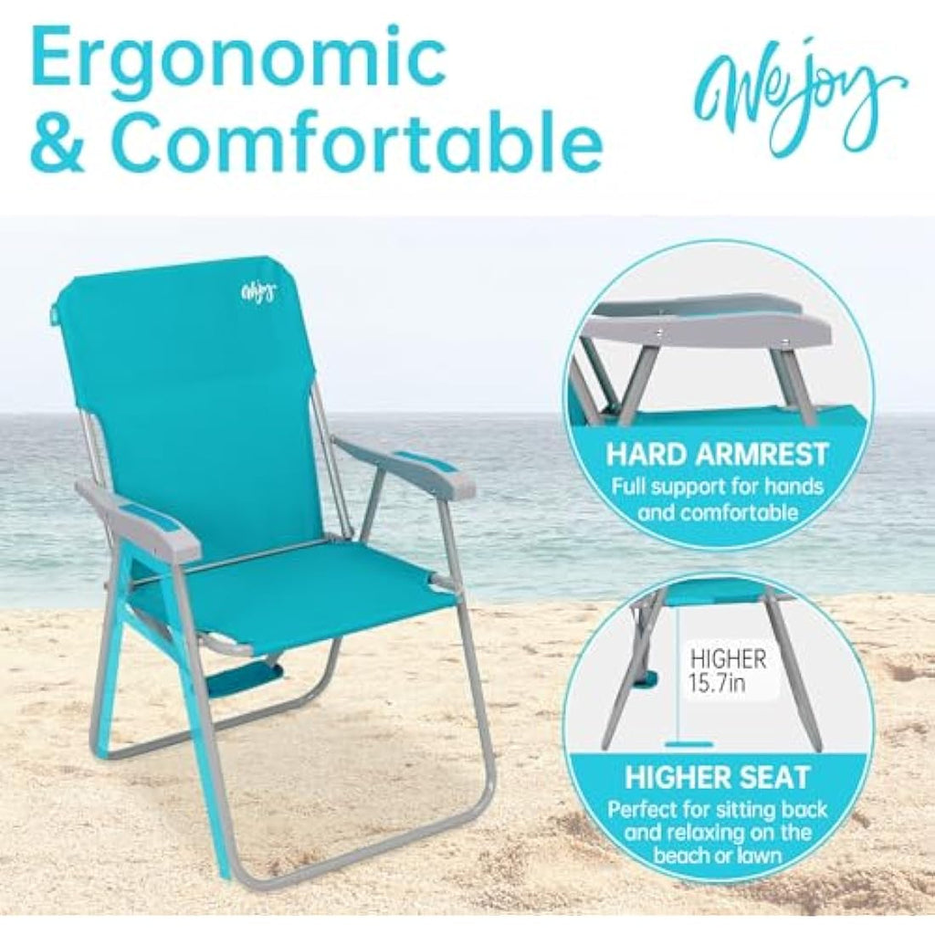 #WEJOY High Back Folding Beach Chair | Lightweight Portable Steel Frame