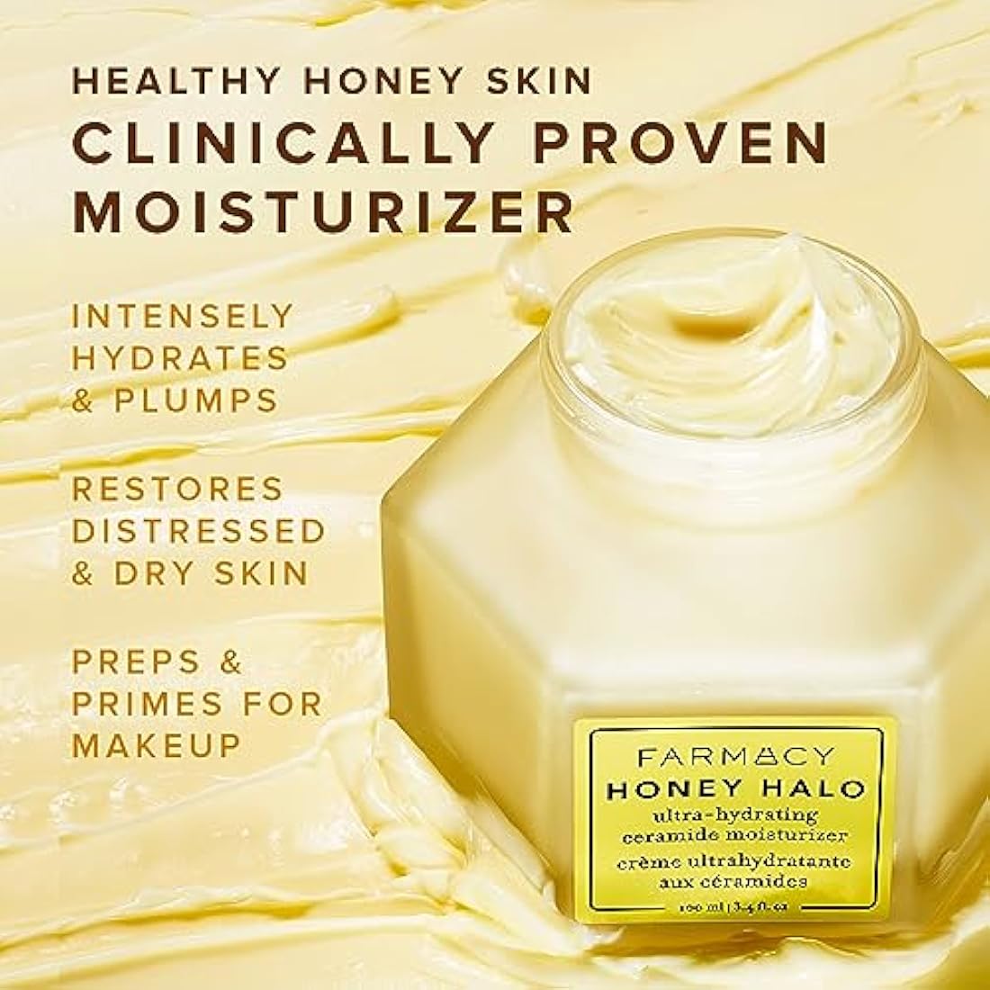 Farmacy Honey Halo Ceramide Face Moisturizer - Hydrating Cream for Dry Skin