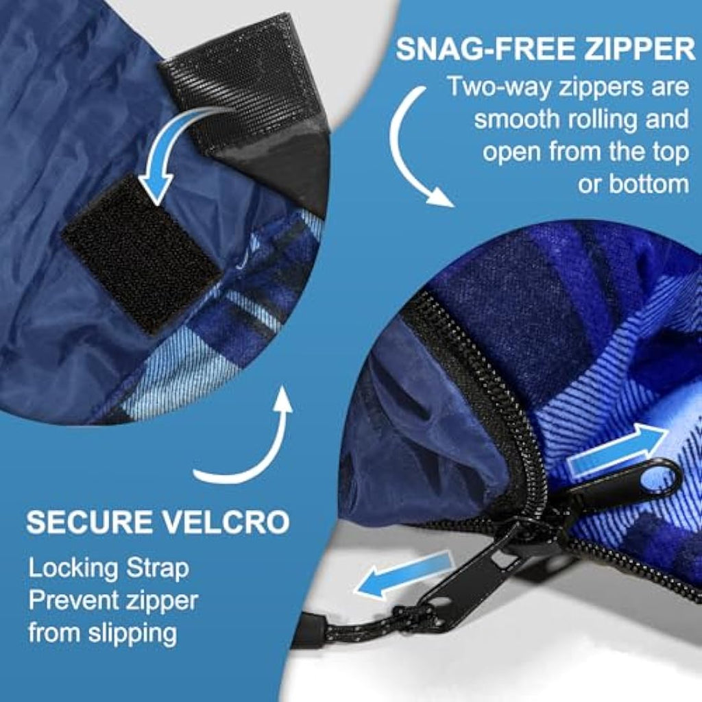Double Sleeping Bag – XL Queen Cotton Flannel for Camping