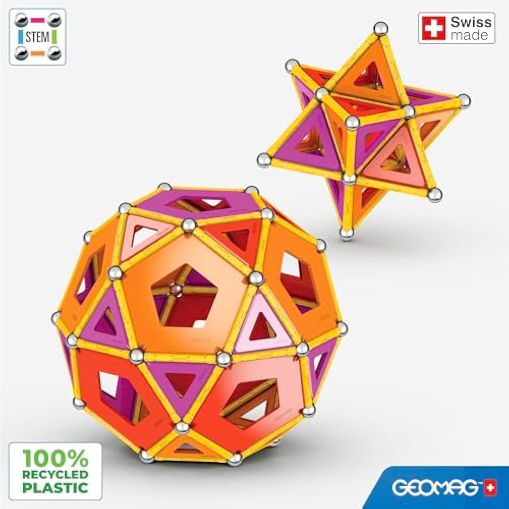 Geomag Classic Panels 200-Piece Magnetic Building Set - Recycled Plastic