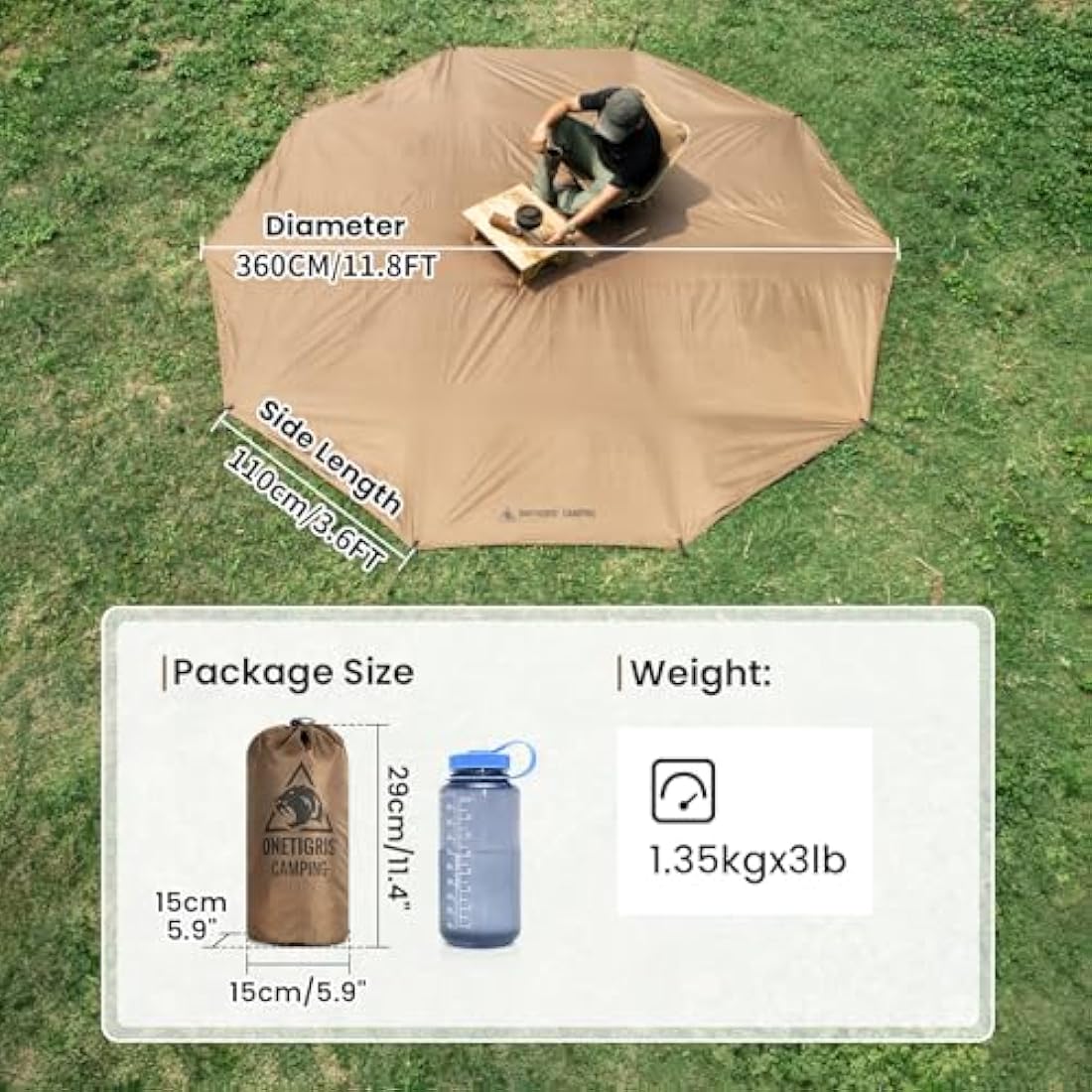 OneTigris Rock Fortress Tent Footprint | 5000mm Waterproof Groundsheet