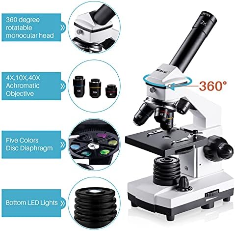 BEBANG 100X-2000X Biological Microscope Kit with Phone Adapter