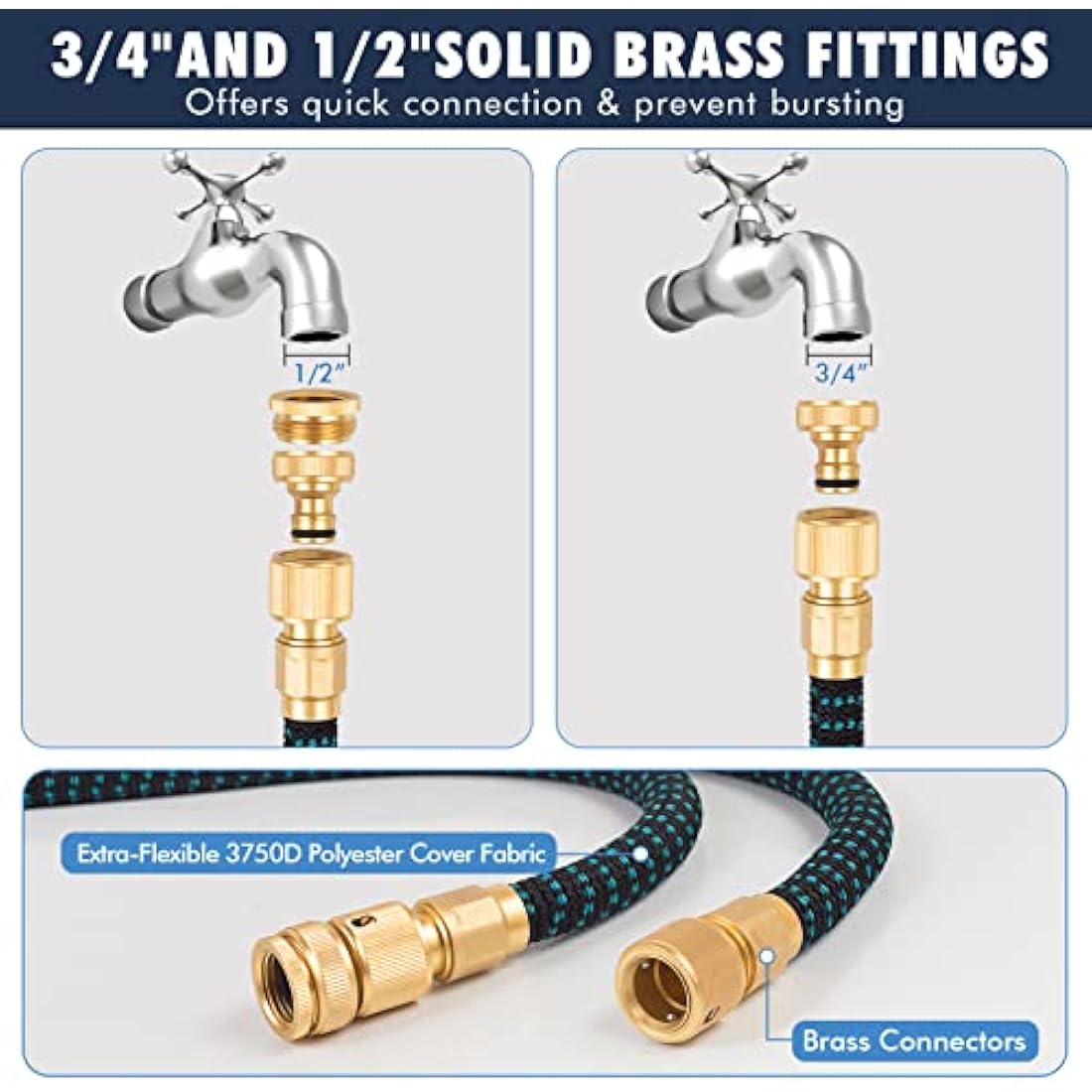 100ft Expandable Garden Hose with 10-Function Spray Nozzle