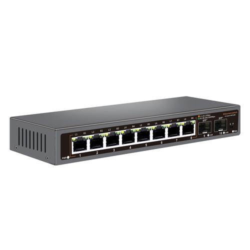 Jolof Store 10 Port 2.5G Ethernet Switch | 8 x 2.5G Base-T & 2 x 10G SFP