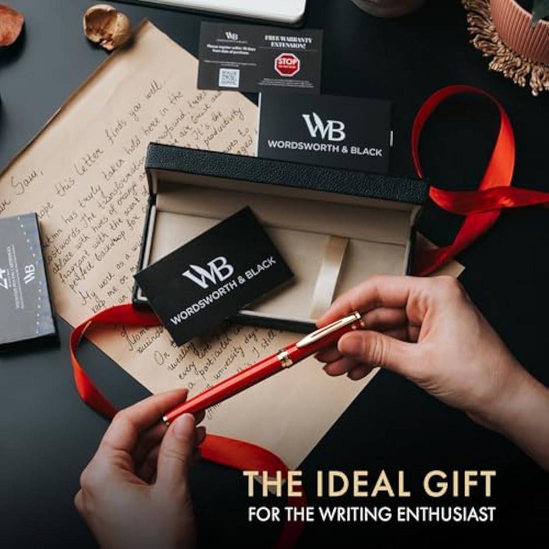 Wordsworth & Black Fountain Pen Set - Crimson Red Calligraphy Pen