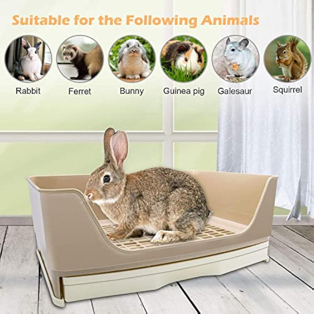 HYLYUN Large Rabbit Litter Tray with Drawer | Plastic Potty Trainer Box