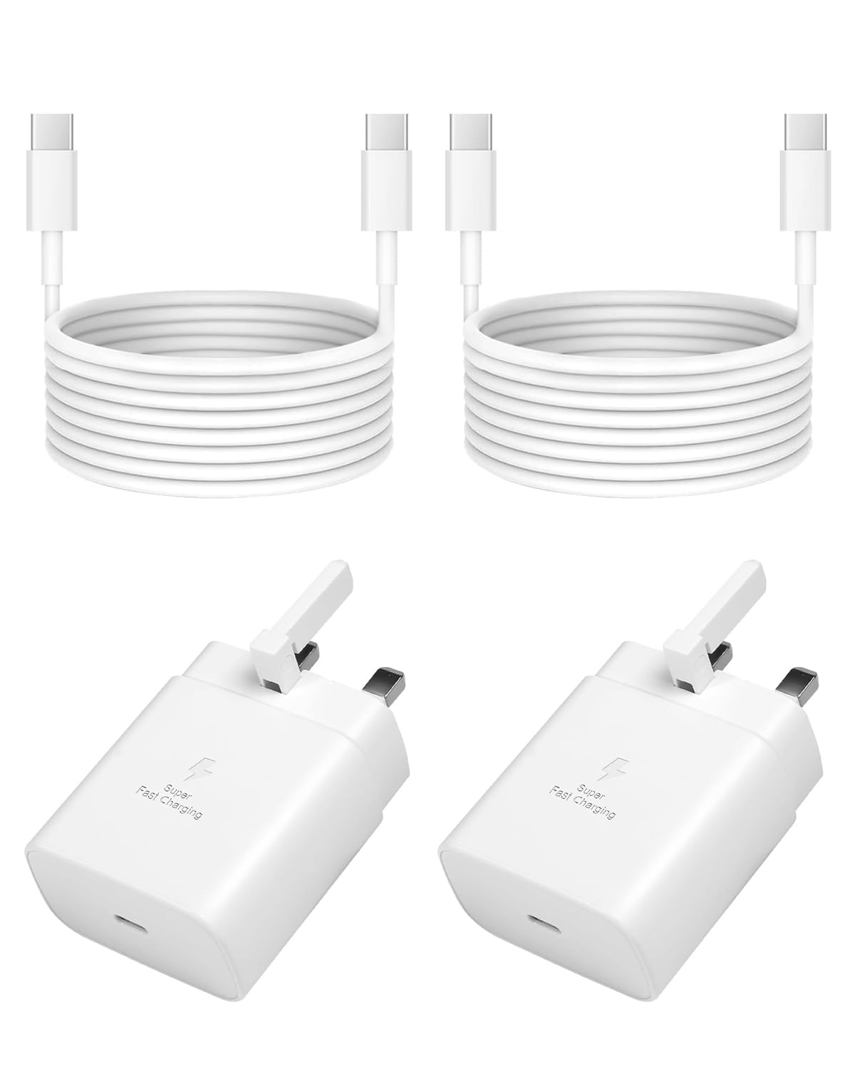 Jeestam 45W Super Fast Charger USB C for Samsung Galaxy S25/S24 - 2 Pack