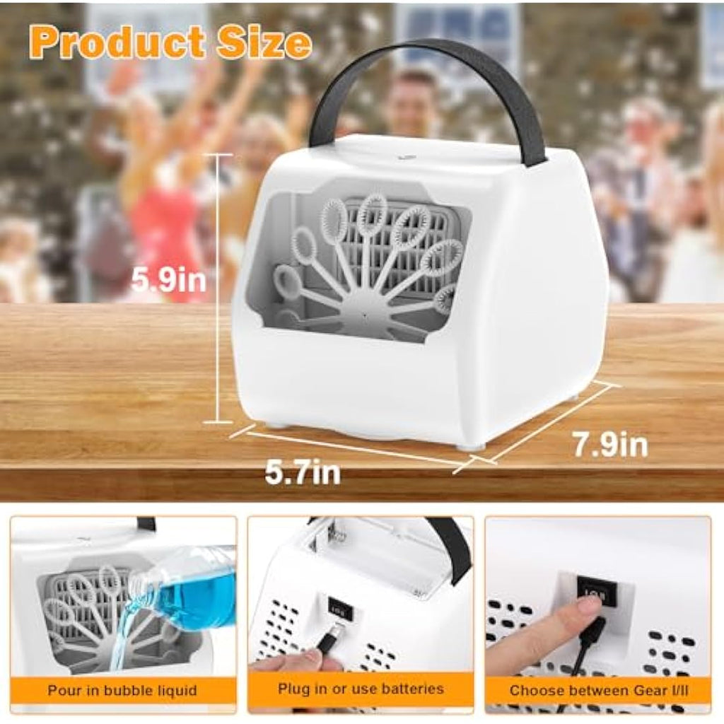 Portable Bubble Machine | 16000+ BPM Electric Blower for Kids