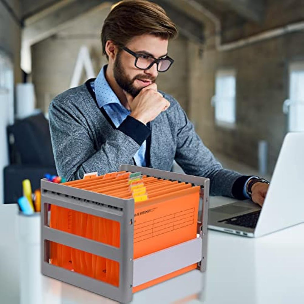 Foolscap Suspension Files – 15 Pack Poly Hanging Folders, Orange
