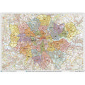London Boroughs & Postcode Districts Laminated Wall Map