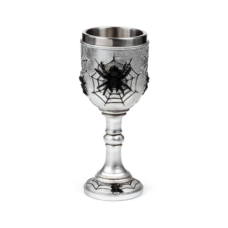 Kate's Clothing Gothic Spider Web Goblet – Resin and Stainless Steel