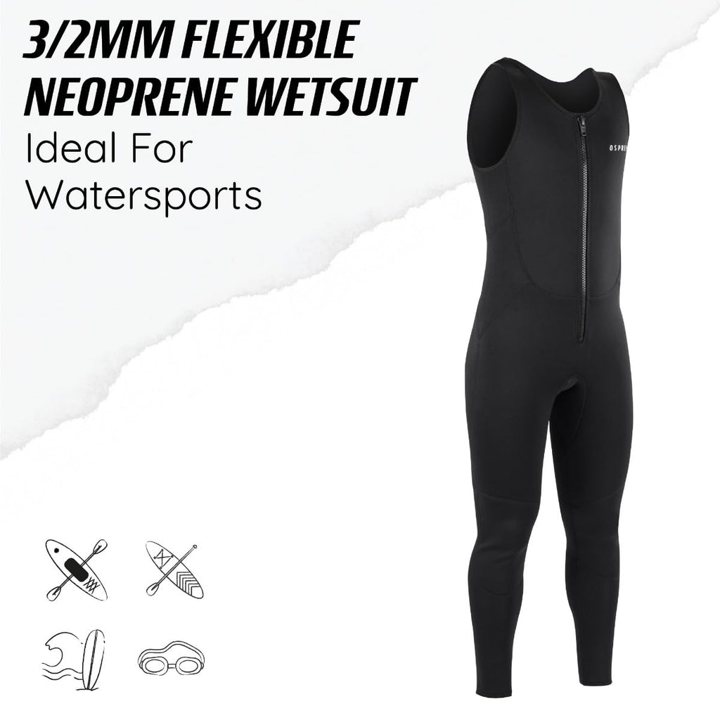 Osprey Men's WS10 Sleeveless Wetsuit | 3mm Neoprene - Black - 3XL